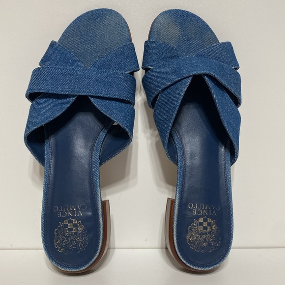 Vince Camuto Maydree Heeled Sandal in Blue Denim - Picture 2 of 13